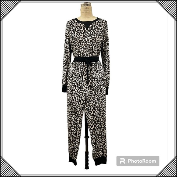 FELINA Velour/Fleece Cheetah Print Pajama Set - Size M - Picture 1 of 11